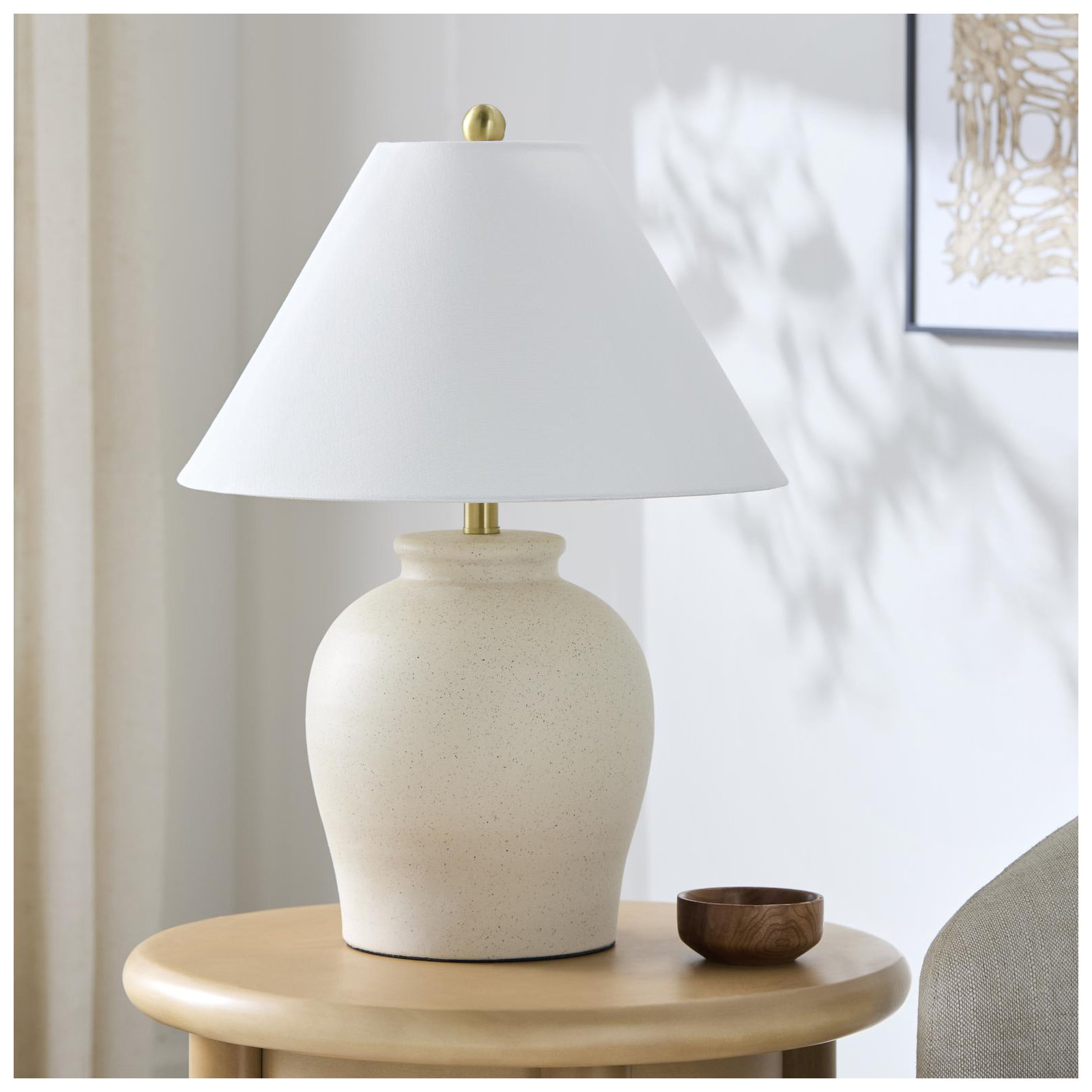 Chemise 22" Ceramic Table Lamp, Classic Linen, Beige