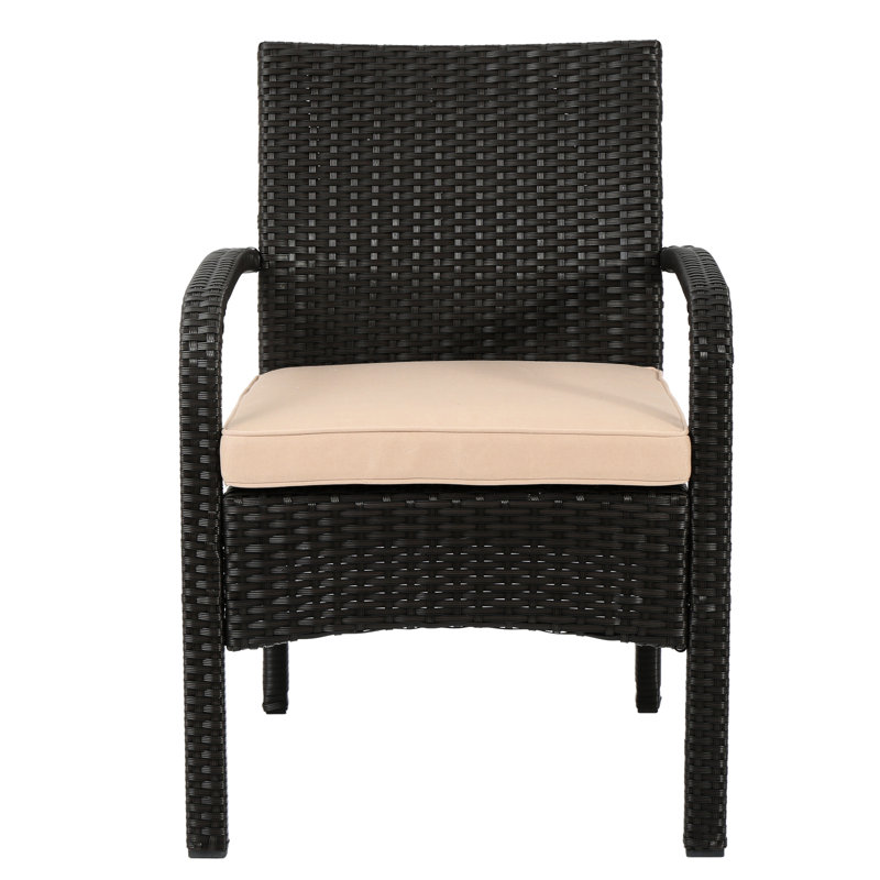 Stylish Patio Chair: Kd In Brown Tan Colorway With Fabric Comfortable Outdoor Frame