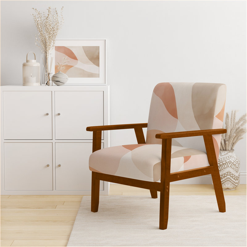Chaise rembourrée Abstract Minimalisme, Brown Square Arms