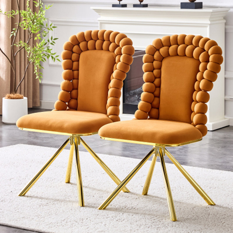 Chaises de salle à manger Puffy, Orange