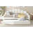 Full Size Upholstery Daybed Frame With Shall Shaped Backrest  And Trundle,White-1815471094