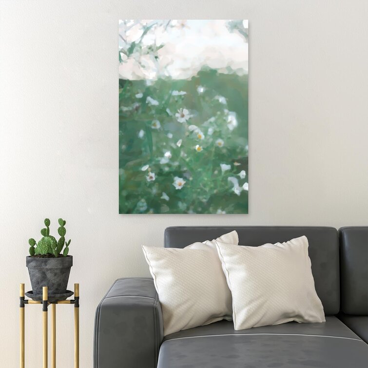 Selective Focus Photography Of Daisy Flowers - 1 Piece Rectangle Graphic Art Print On Wrapped Canvas