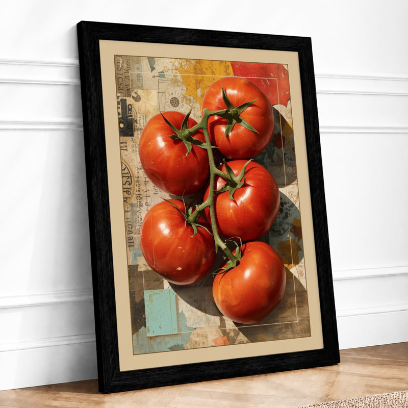 Tomatoes On The Vine Rustic - Print, Black, A4 - 29.7 x 21.0 cm