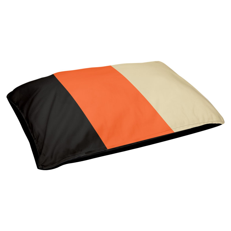 Oreiller Memphis, Très grand (l 50 po x P 40 po x H 17 po), Noir / Orange / Crème