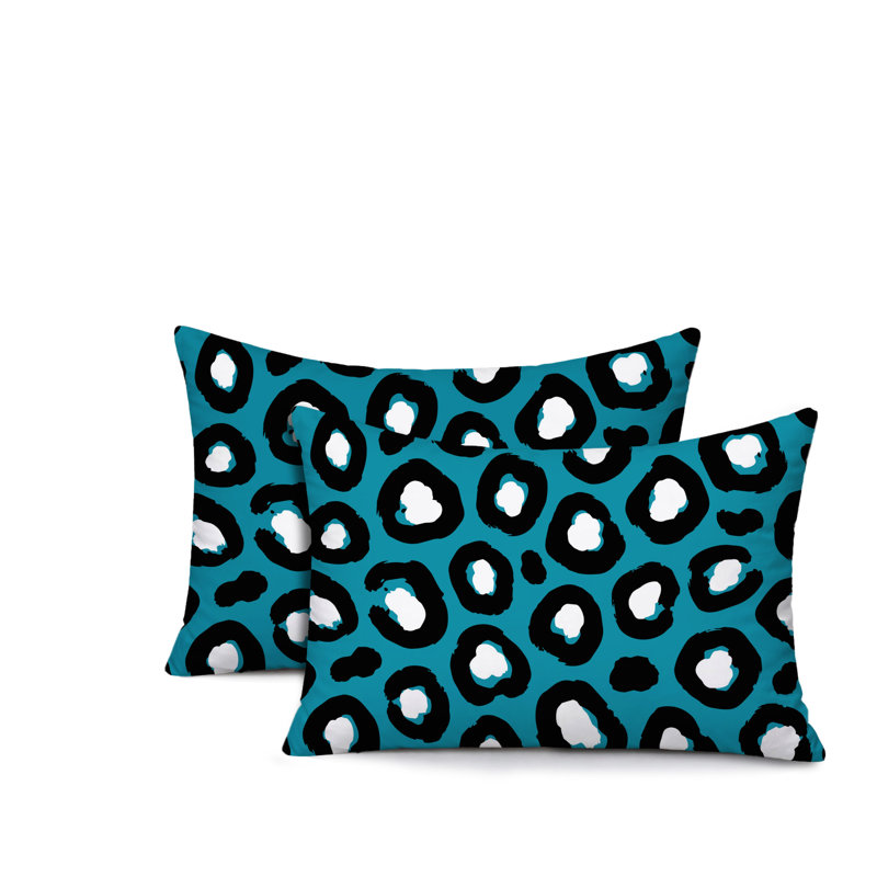 Oreiller réversible intérieur / extérieur Amia, 20x14, Turquoise
