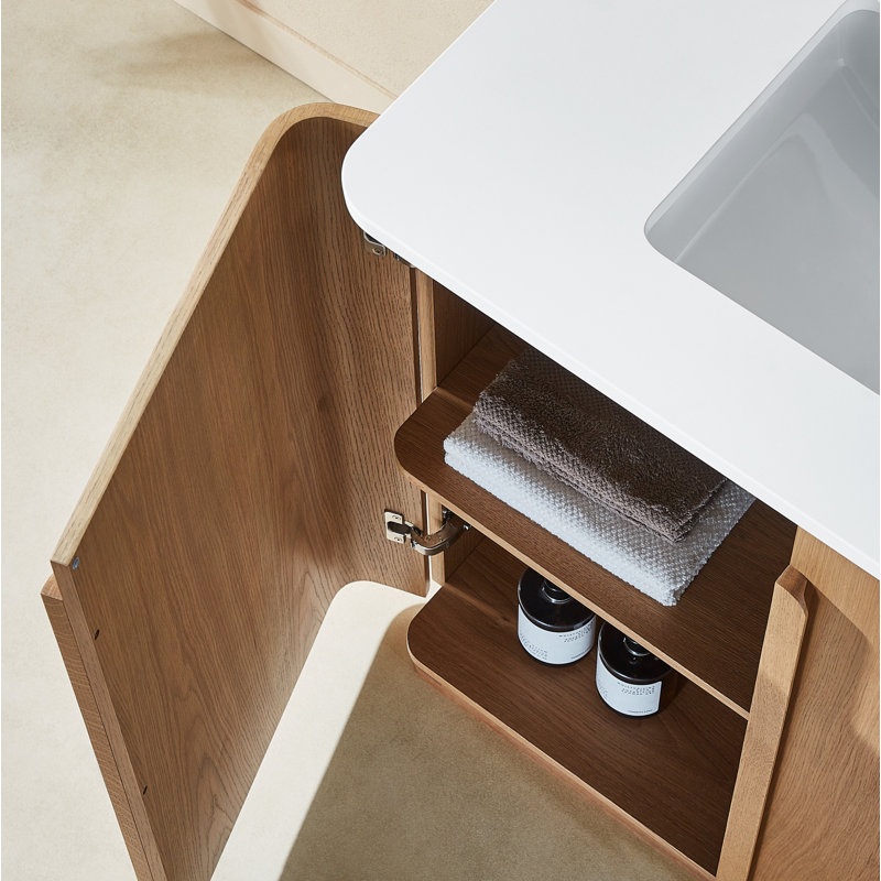 Parma 36" W Single Vanity, Natural Teak