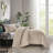 Pointehaven Taupe Velvet Oversized Diamond Quilt Set, Twin/Twin Extra Long-117339331-117339332