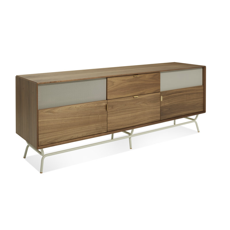 Dang Media Console, Walnut/Putty Gray