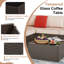 Ensemble de canapé modulaire d'extérieur modulaire - Osier PE résistant aux intempéries avec table en verre trempé-1697059872