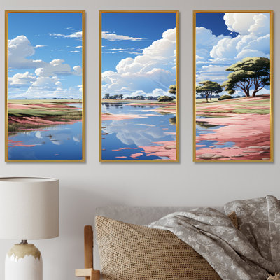 «Japanese Golf Course Landscape Harmony II - River», ensemble d'art mural