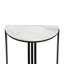 White Marble Console Table for Hallway & Living Room Furniture, Black Metal Slim Entry Hall Table