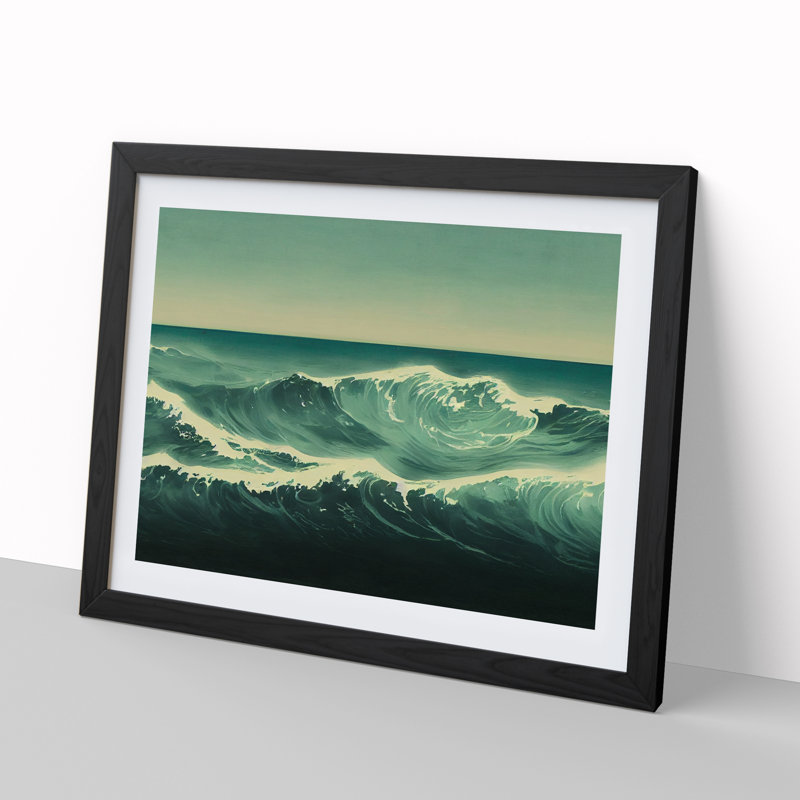 XH1022-6321X Movement Of The Ocean Vol.4 - Single Picture Frame Print, Black , 46cm H x 64cm W x 2cm D