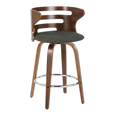 Tabouret de bar Mid-Century moderne à hauteur fixe avec pivot