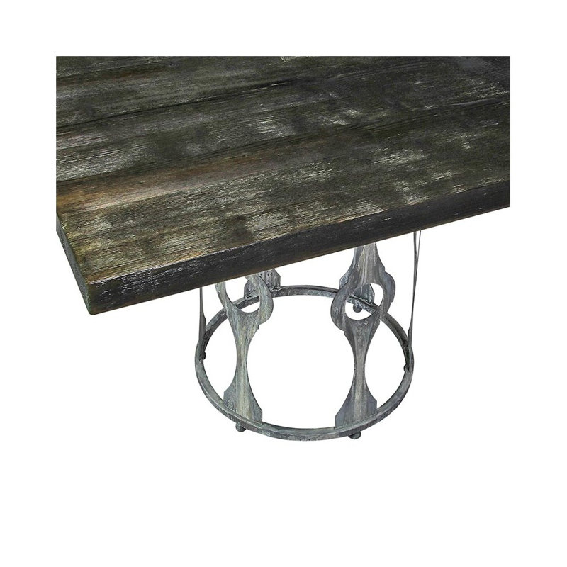 Balustrade 40'' Iron Dining Table, Sand Blasted Pine