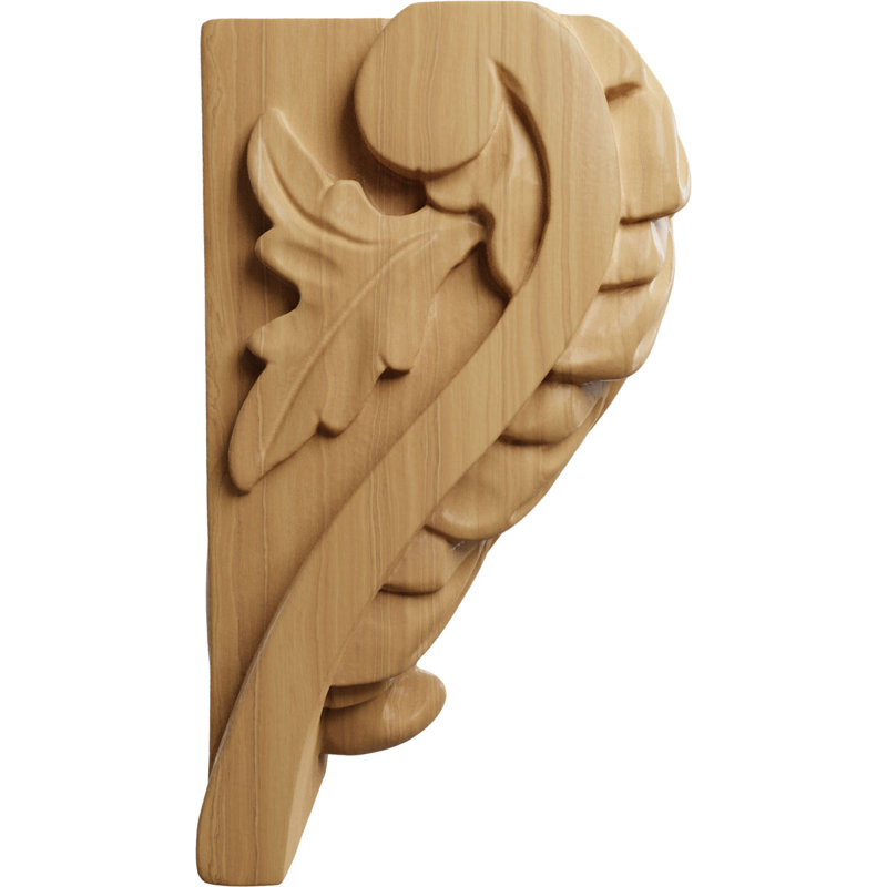 Corbeau à feuilles d'acanthe, Cerisier, L 1,75 po x H 3 po x P 1,5 po 