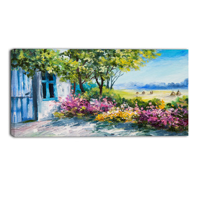 «Landscape Garden Near House», reproduction sur toile - Paysage de jardin