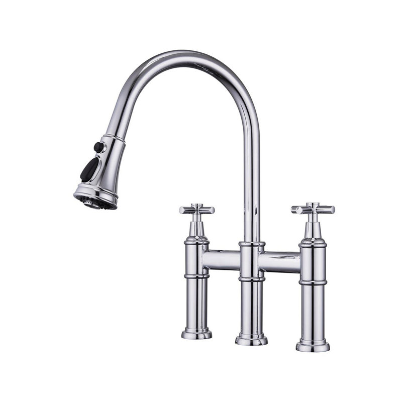 Robinet de pont rétractable sans contact, Blanc