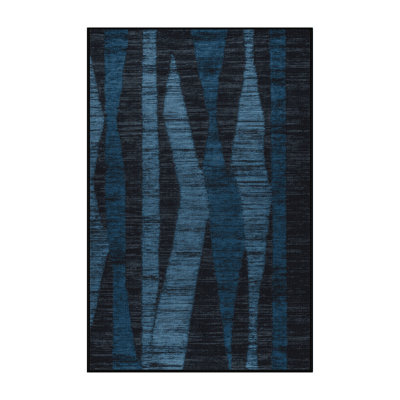 Machine Washable Abstract Gray Area Rug