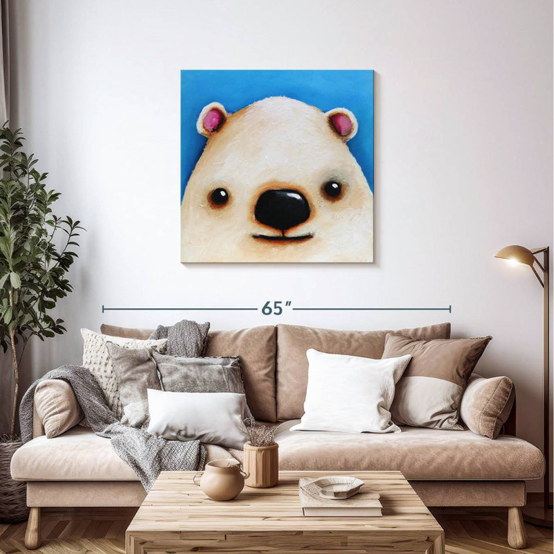 Ashelle l'ours polaire, H 36 po x l 36 po