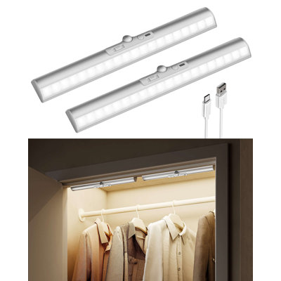 13" Wireless Motion Sensor Under Cabinet Light with Rotatable Sensor (Set of 2)