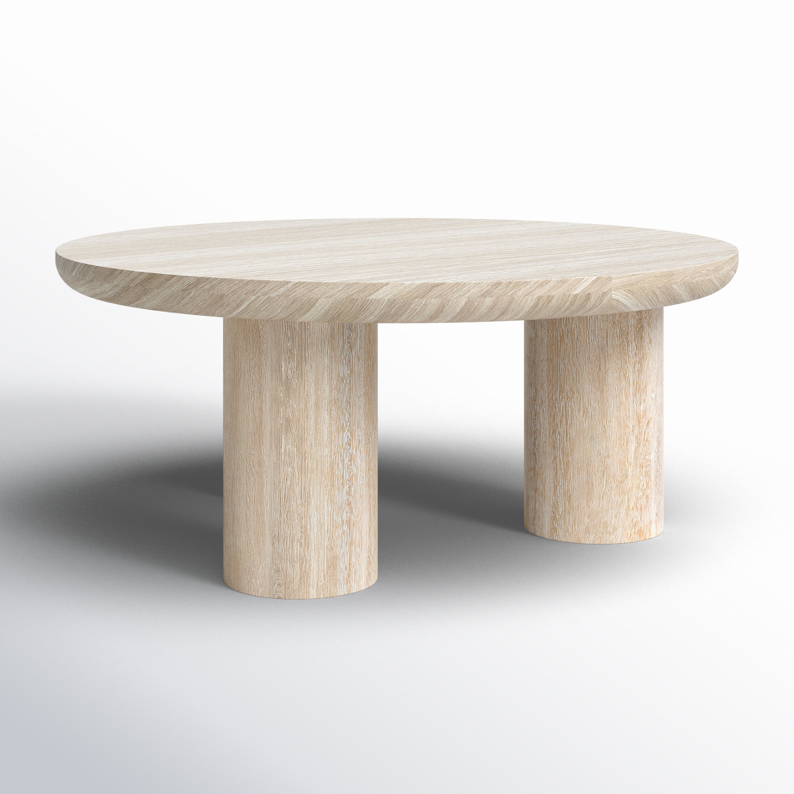 Columnia 40" Mango Coffee Table, White Wash
