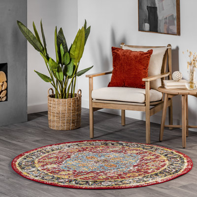 Tapis intérieur / extérieur rouge / jaune / bleu Maskell