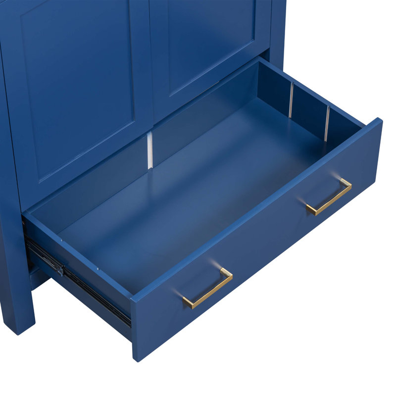30" Bathroom Vanity with Single Sink, Combo Cabinet Undermount Sink, Bathroom Storage Cabinet with 2 Doors and a Drawer, Soft Closing, Multifunctional Storage, Solid Wood Frame