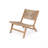 Acacia Wood Outdoor Armless Lounge Chair-Light Teak