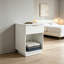Ensemble de 2 tables de chevet modernes blanches cannelées, table de chevet minimaliste avec tiroir et tablette de rangement ouverte, table d'appoint idéale pour les petits espaces dans une chambre