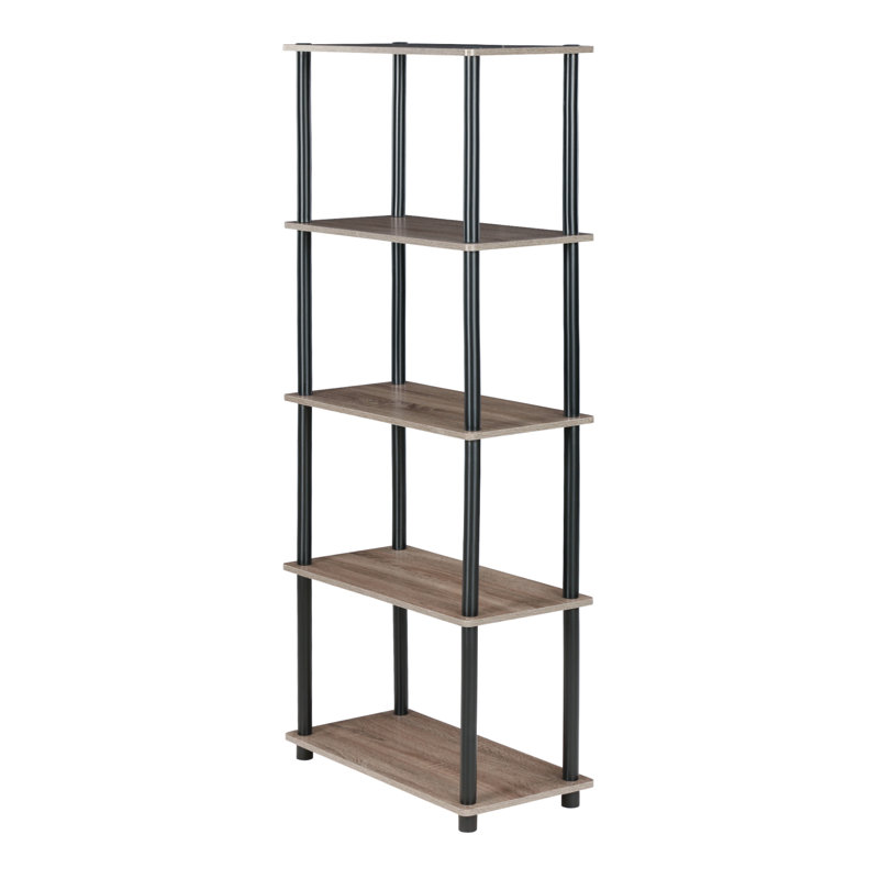 Maxine 59.9cm W Manufactured Wood Shelving Unit, French Oak Grey/Black