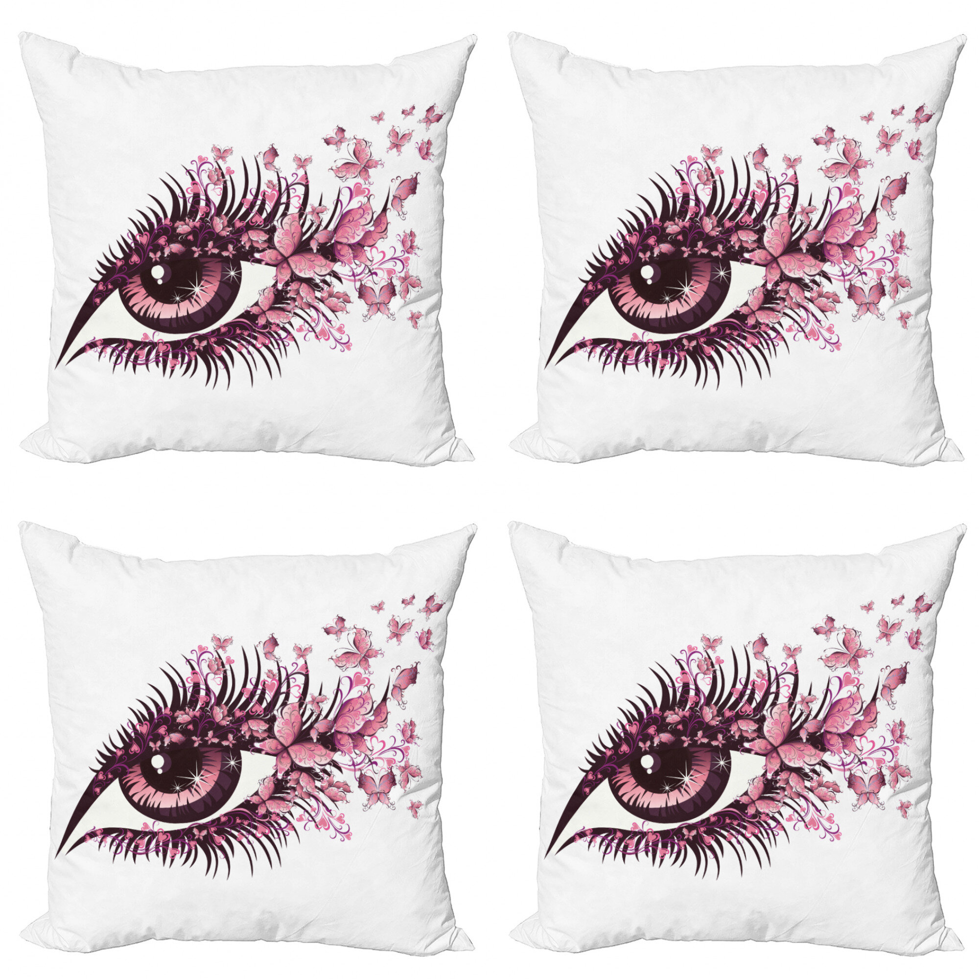 Ambesonne Fashion Throw Pillow Cushion Case Pack of 4 Cosmetic and