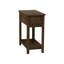 Table d'appoint brune, chambre avec tiroir étroit et table d'appoint, tiroir latéral, espace de rangement supplémentaire