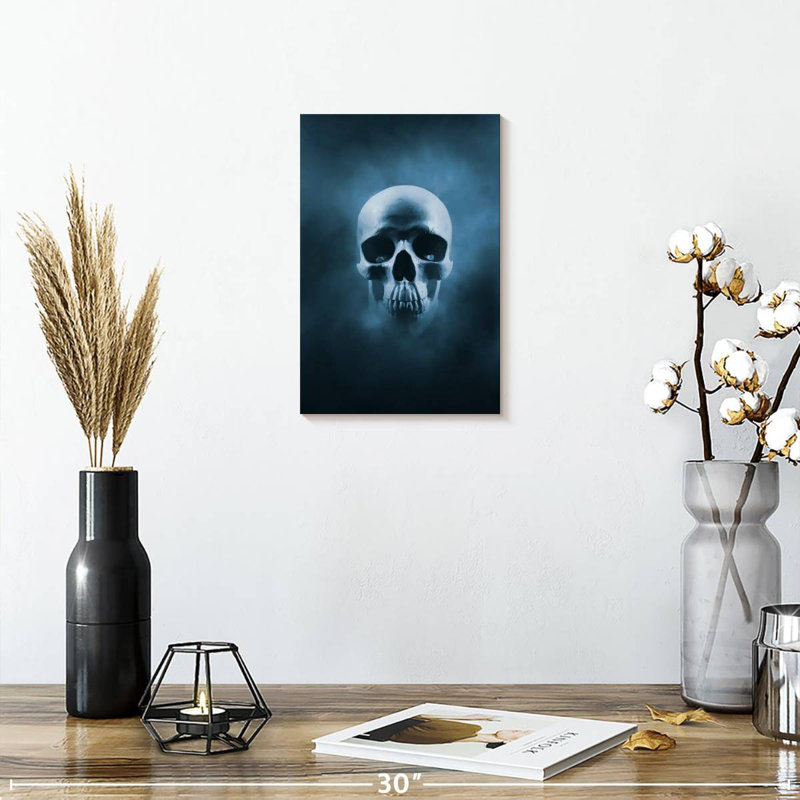 Hitzel Blue Skull, 12" H x 8" W