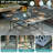9-piece Outdoor Patio Swivel Bar Set, All Weather Cast Aluminum High Top Patio Bar Furniture With 8 Cushioned Swivel Bar Stools, Large 64" Square Patio Bar Height Table, 2.2" Umbrella Hole-1572529520