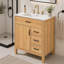 Meuble-lavabo de 76 cm avec tiroir rabattable et tablette de rangement à porte
