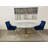 Chesterle Round Faux Marble Top Metal Base Dining Table-225923349