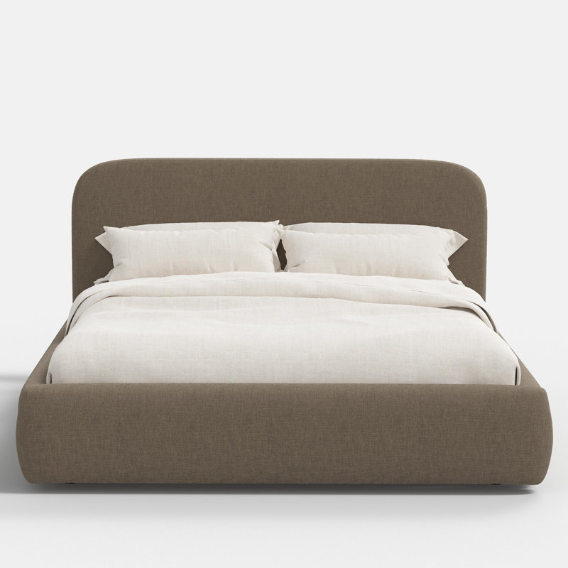 Upholstered Bed, Queen, Faux Mohair Aruba