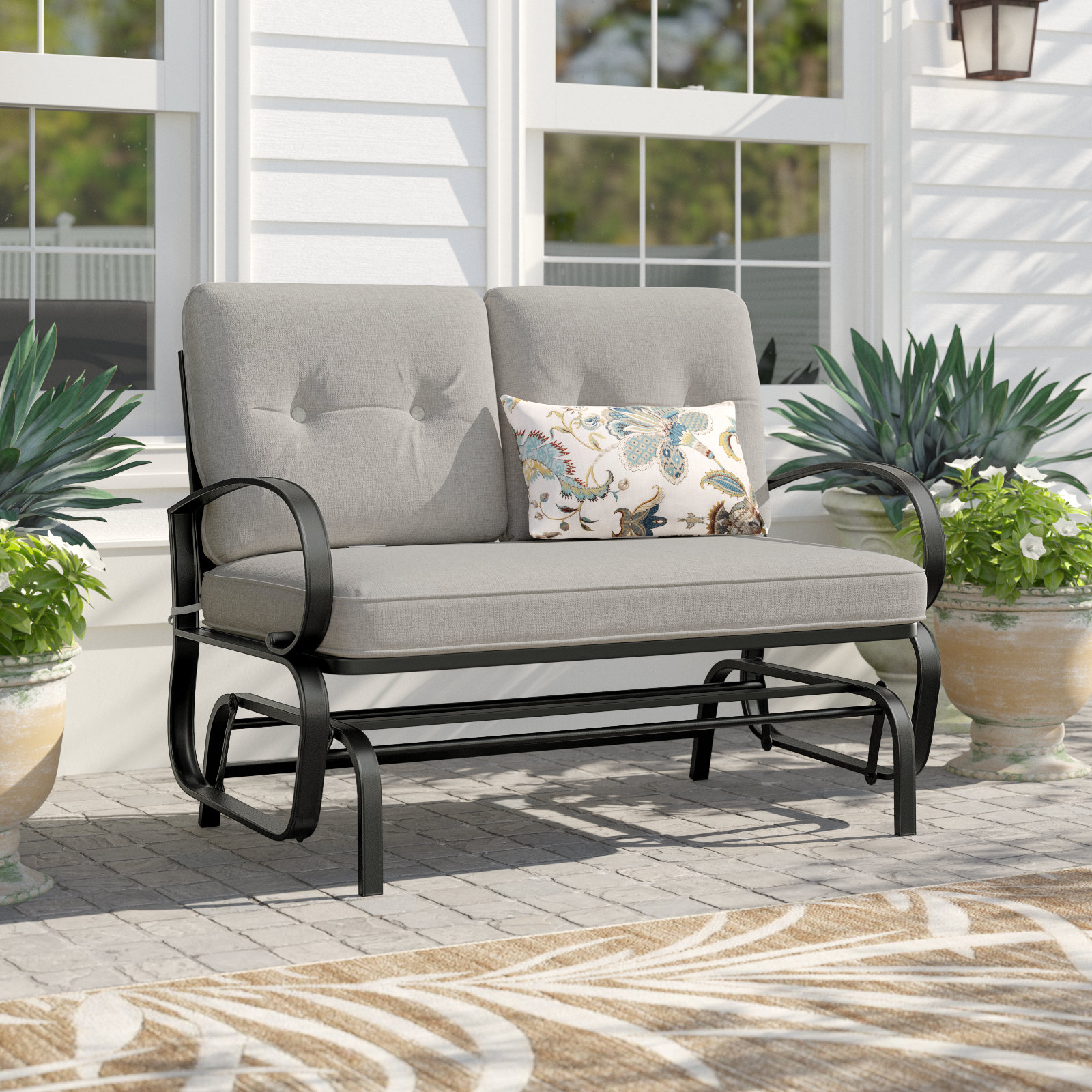 Porch Glider Cushions Metal Glider Sofa Old Metal Porch Glider