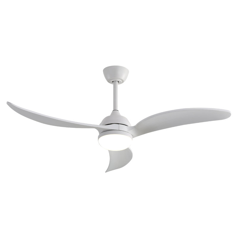Ventilateur de plafond à 3 pales avec télécommande et lumière DEL - Loynaz, Blanc