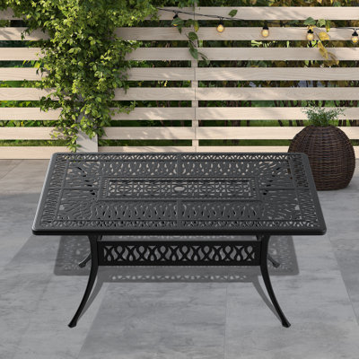 Rectangular 58'' L x 35'' W Outdoor Dining Table -  Red Barrel StudioÂ®, D66EC80A8B104F0BB63F40663806E07D