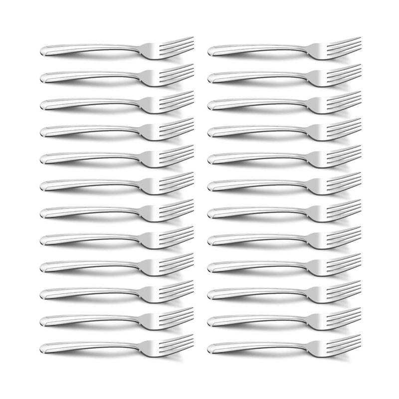  Ensemble de couverts 7,1 pouces, fourchettes à salade 24 pièces, petite fourchette en acier inoxydable, fourchettes à dessert en vrac, fourchettes en métal, ensemble de fourchettes à salade, fourchettes à apéritif, fourchette argentée, va au lave-vaisselle, poli miroir