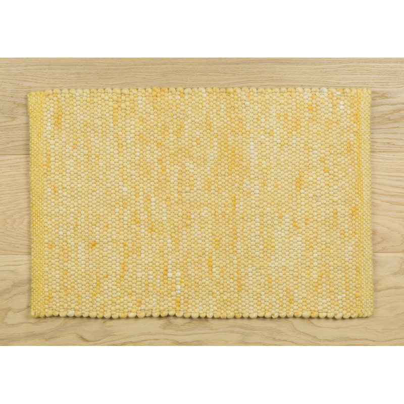 Solid Colour Wool Area Rug, 70 x 140cm