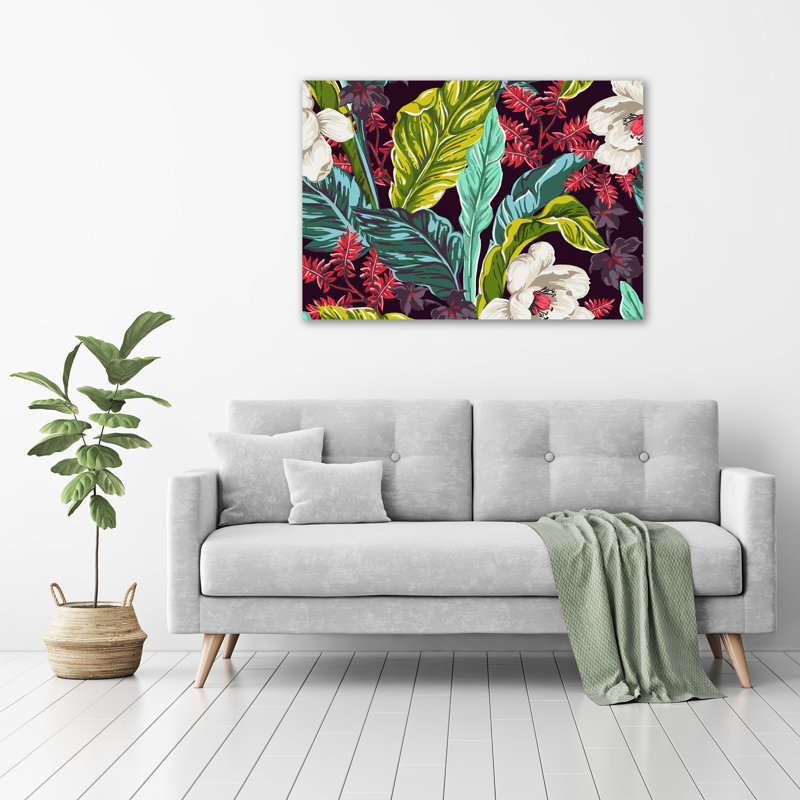 Tropical Flowers - Wrapped Canvas Print