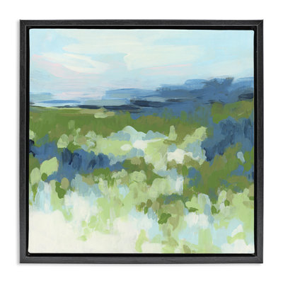 Art mural sur toile flottant vert et bleu par June Erica Vess