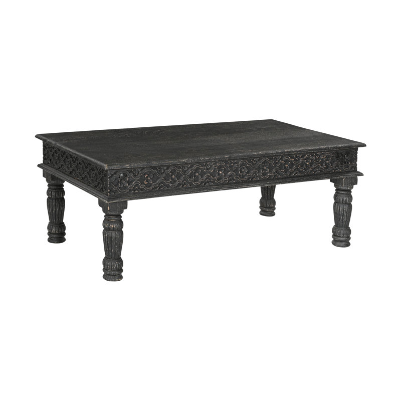 Aarohi Solid Wood Single Coffee Table, Black