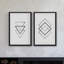 «Three on Three Diptych» par Eyre Tarney - ensemble de 2 reproductions d'art graphique encadrées-25753926