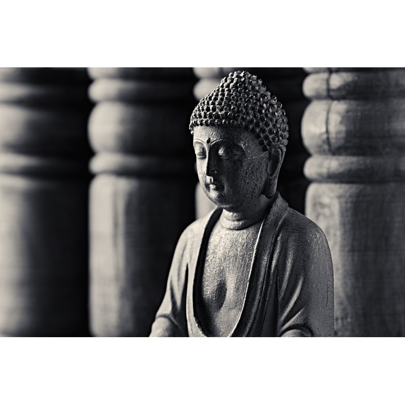 Buddha Statue - Wrapped Canvas Print, 81cm H x 122cm W x 3.8cm D