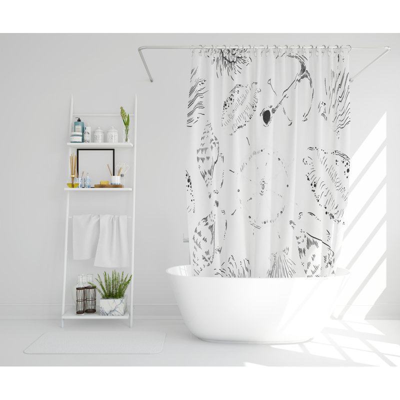 Claudia Polyester Shower Curtain Set, 168cm H x 168cm W