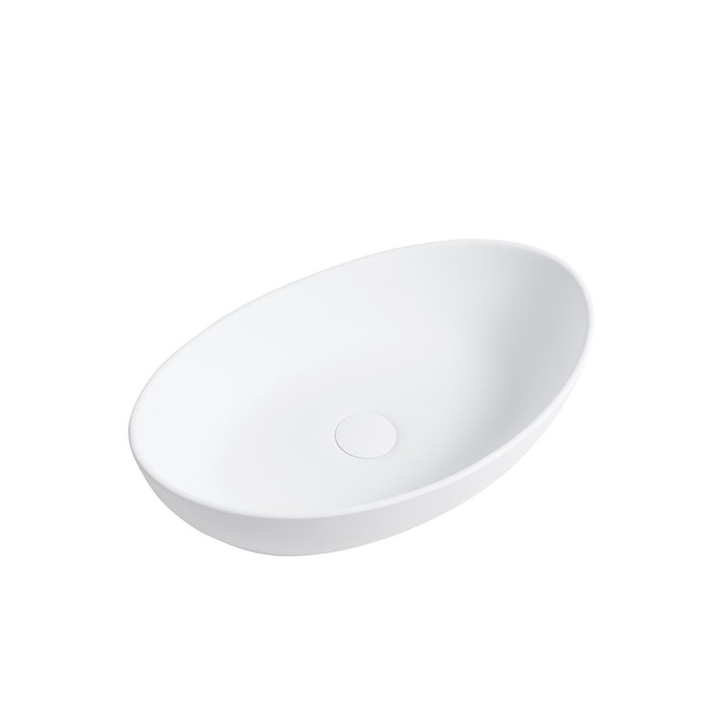 Ebern Designs 55.5mm L x 35mm W Natural Stone Oval Sink