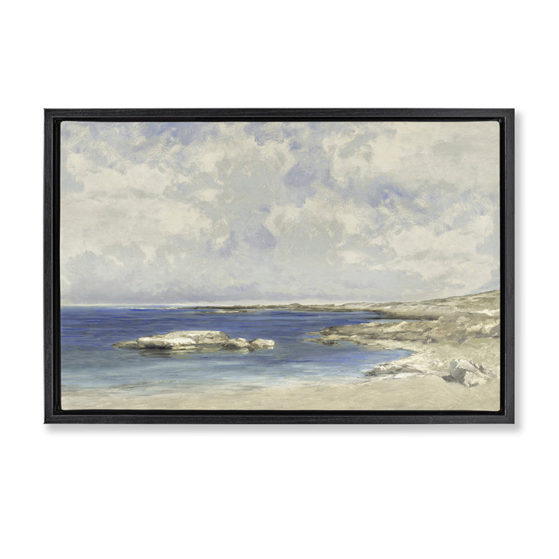 Pond At Morning Floating Frame, design by Christy McKee, Jet Black Floater Framed, 17" H x 25" W